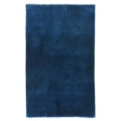 Mitte des 20. Jahrhunderts handgefertigte chinesische Art Deco Throw Rug in Blau