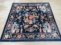 Mid-20th Century Handmade Chinese Square Accent Rug