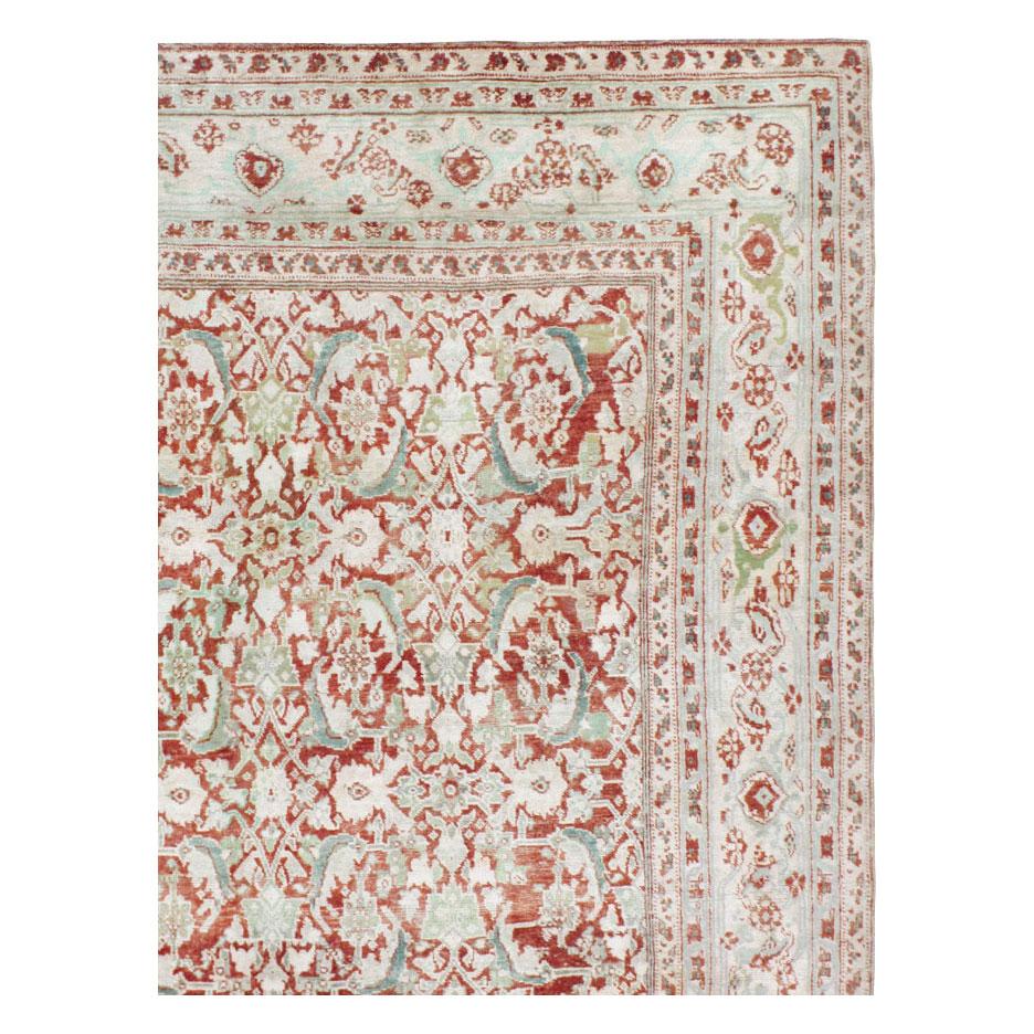 Modern Mid-20th Century Handmade Cotton Agra Room Size Carpet For Sale