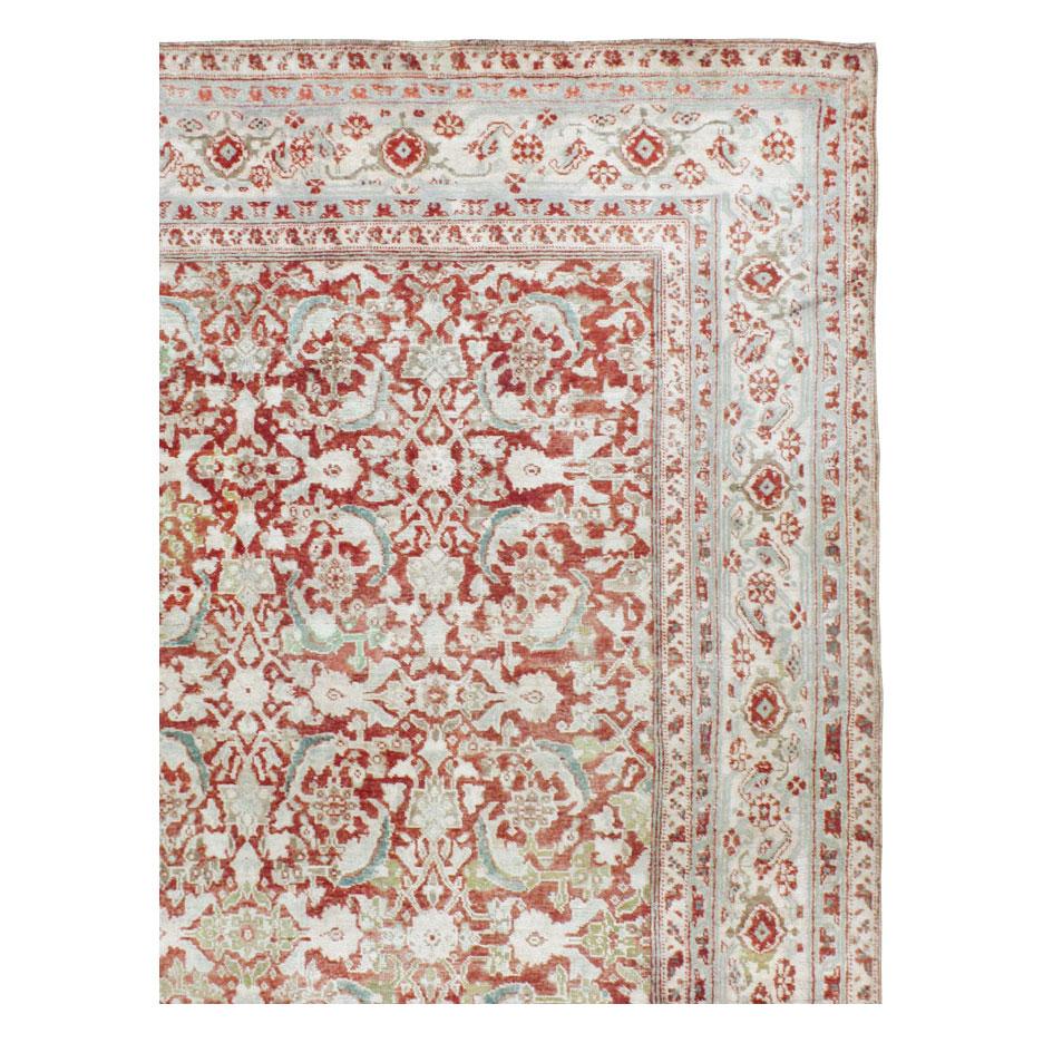 Indian Mid-20th Century Handmade Cotton Agra Room Size Carpet For Sale