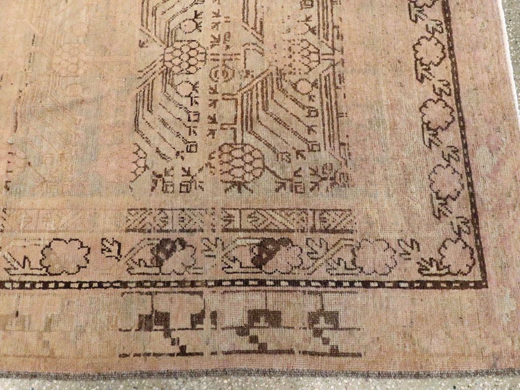 Mid-20th Century Handmade East Turkestan Khotan Gallery Carpet For Sale 2