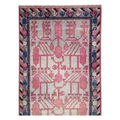Mid-20th Century Handmade East Turkestan Pomegranate Khotan Runner