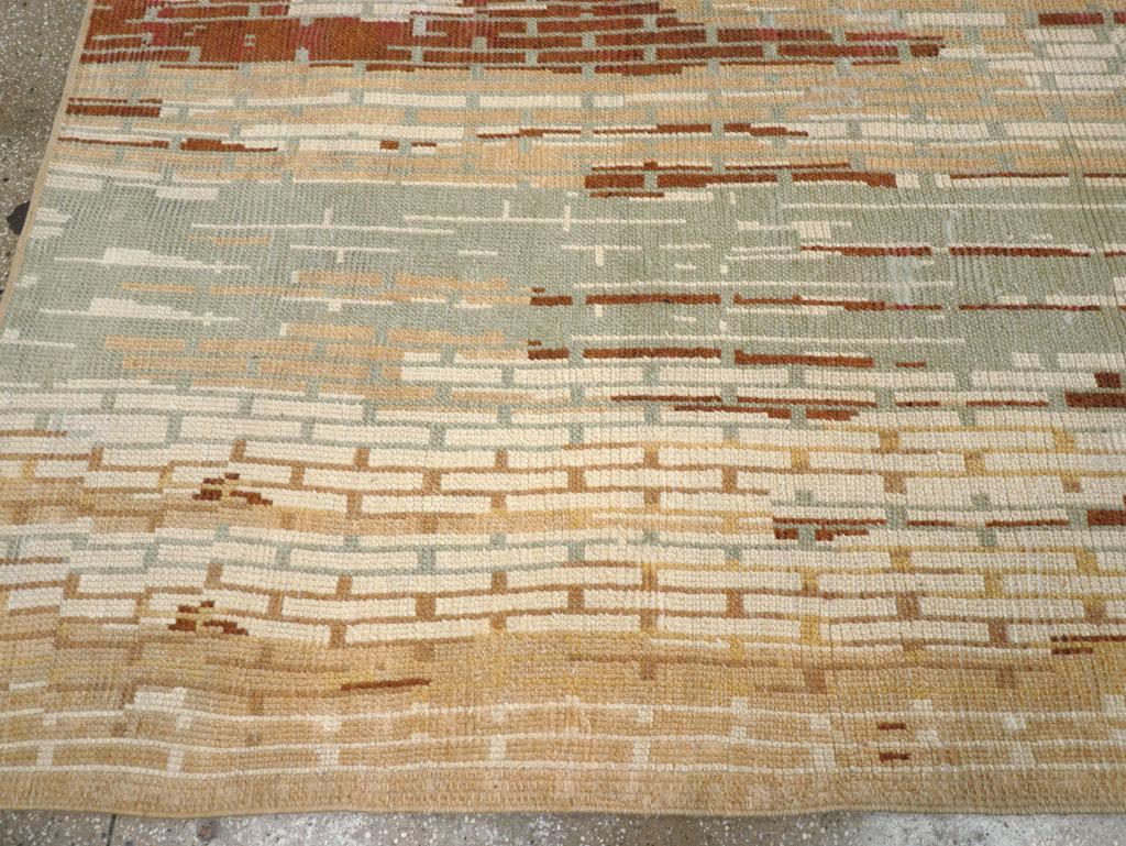 Wool Mid-20th Century Handmade French Art Deco Small Room Size Carpet For Sale