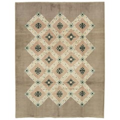 Mid-20th Century Handmade French Moderne Accent Rug by Leleu