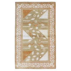 Mid-20th Century, Handmade Indian Cotton Agra Accent Rug
