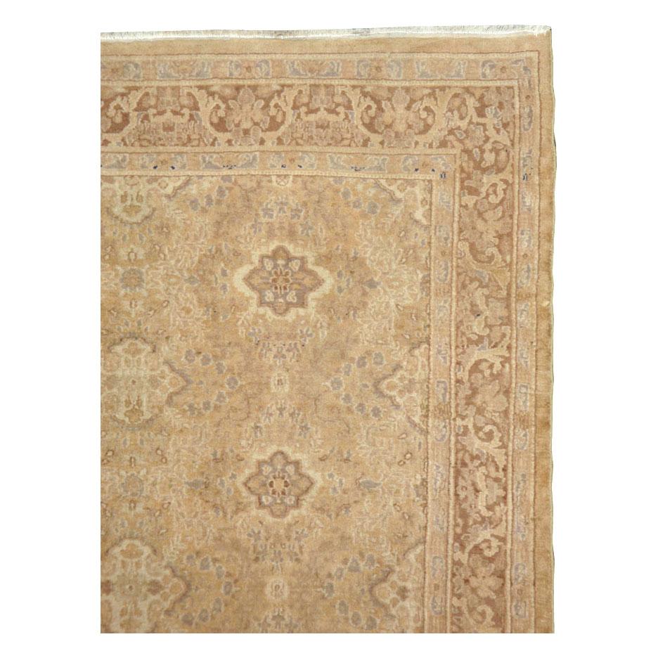 Rustic Mid-20th Century Handmade Indian Lahore Accent Rug For Sale