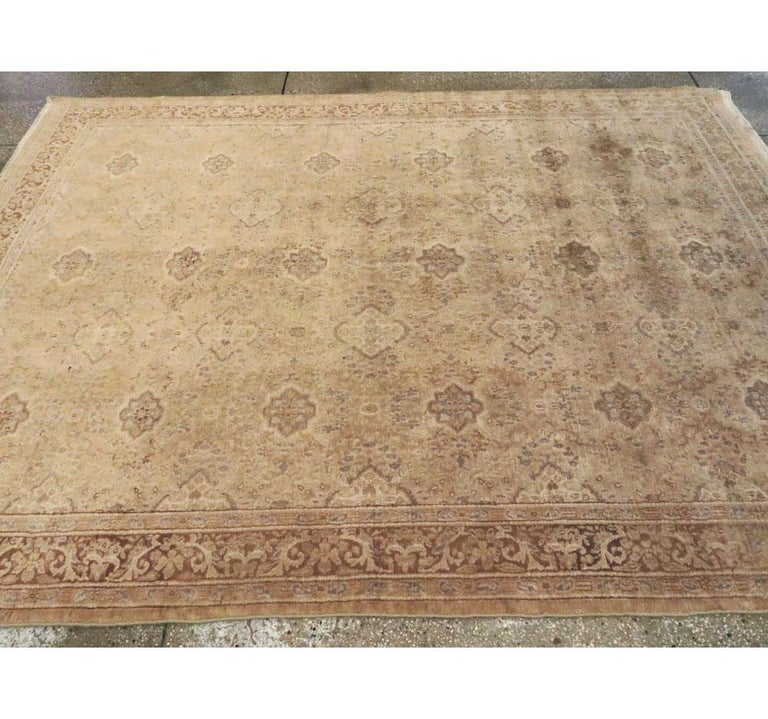 Mid20th Century Handmade Indian Lahore Accent Rug For Sale at 1stDibs