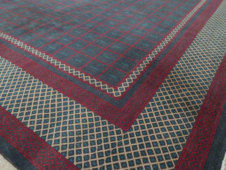 Mid20th Century Handmade Indian Lahore Art Deco Inspired Room Size