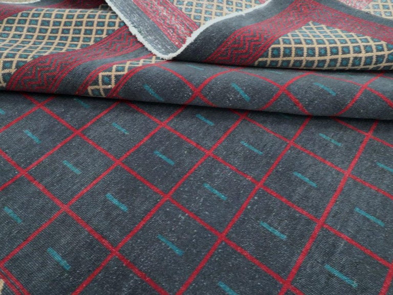 Mid20th Century Handmade Indian Lahore Art Deco Inspired Room Size