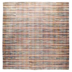 Mid-20th Century Handmade Large Square American Rag Rug