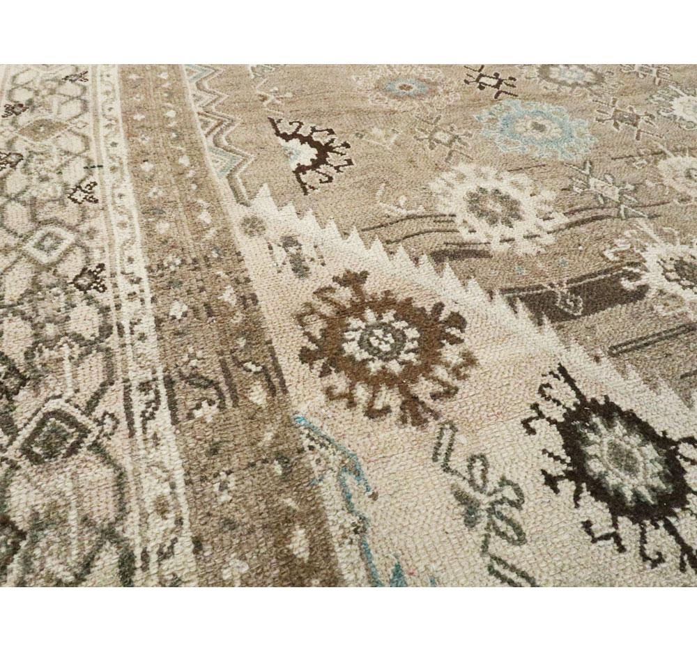 Wool Mid-20th Century Handmade Persian Room Size Rug in Light Brown