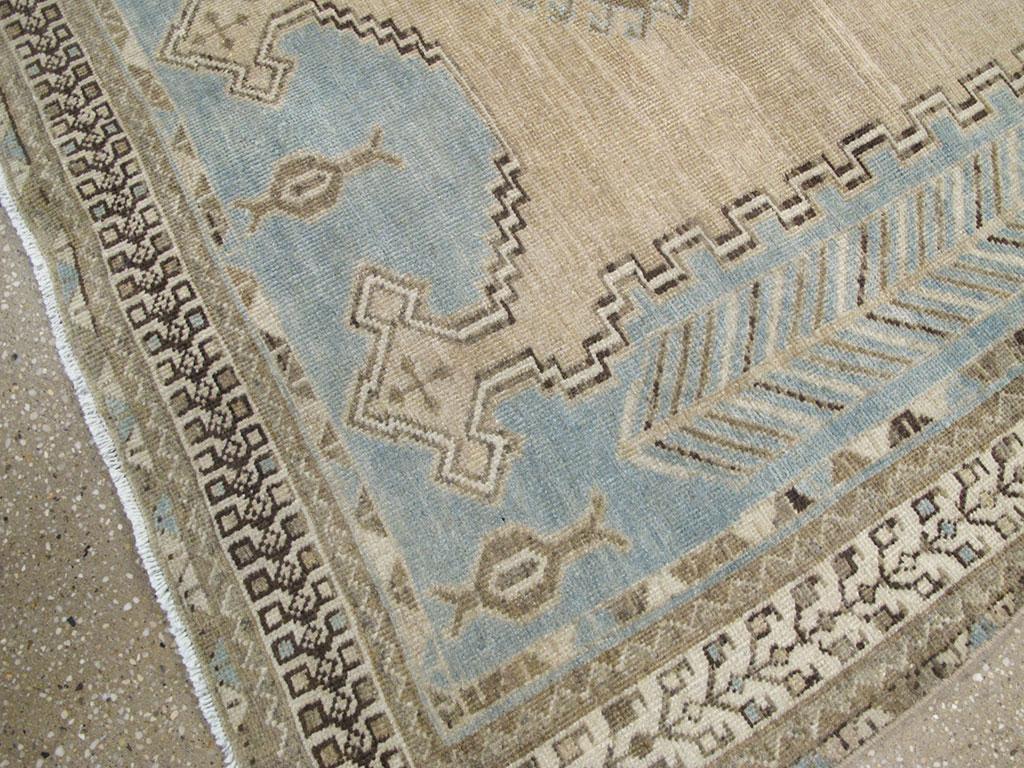 Mid-20th Century Handmade Persian Afshar Accent Rug in Light Grey and Cream 2