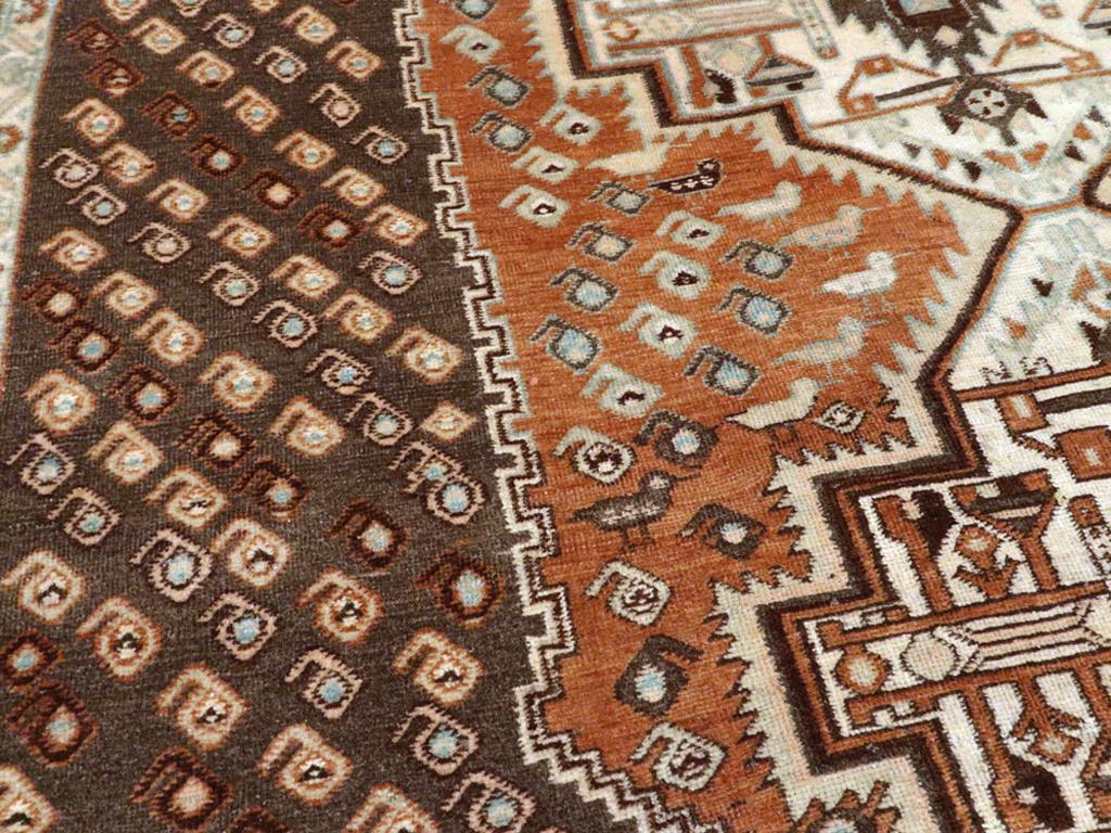 Mid-20th Century Handmade Persian Afshar Tribal Accent Rug In Excellent Condition For Sale In New York, NY