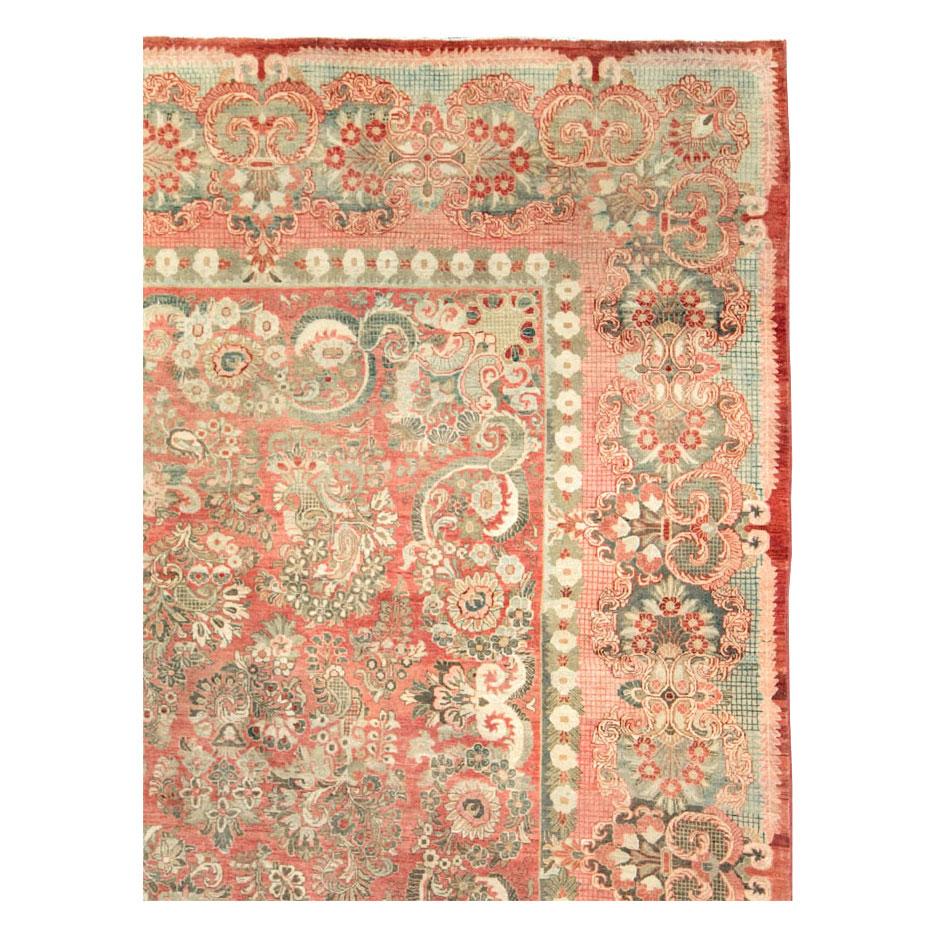 Handgefertigter persischer „American“ Sarouk-Teppich in Zimmergröße aus der Mitte des 20. Jahrhunderts (Colonial Revival) im Angebot