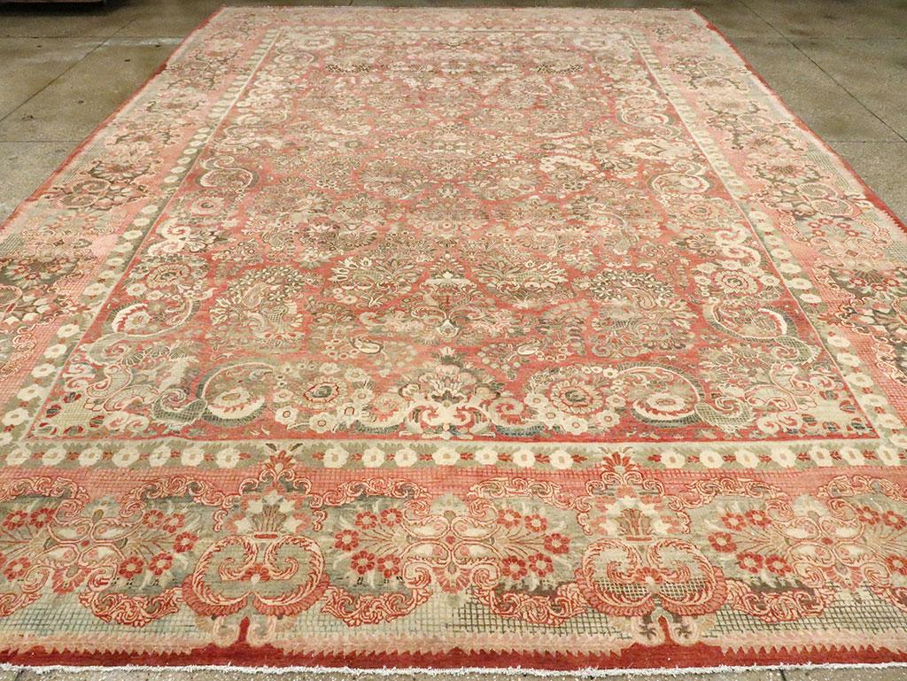 Handgefertigter persischer „American“ Sarouk-Teppich in Zimmergröße aus der Mitte des 20. Jahrhunderts (Handgeknüpft) im Angebot