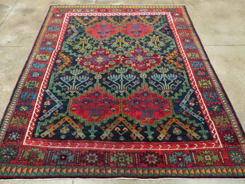 Mid-20th Century Handmade Persian Ardebil Small Room Size Carpet In Excellent Condition For Sale In New York, NY