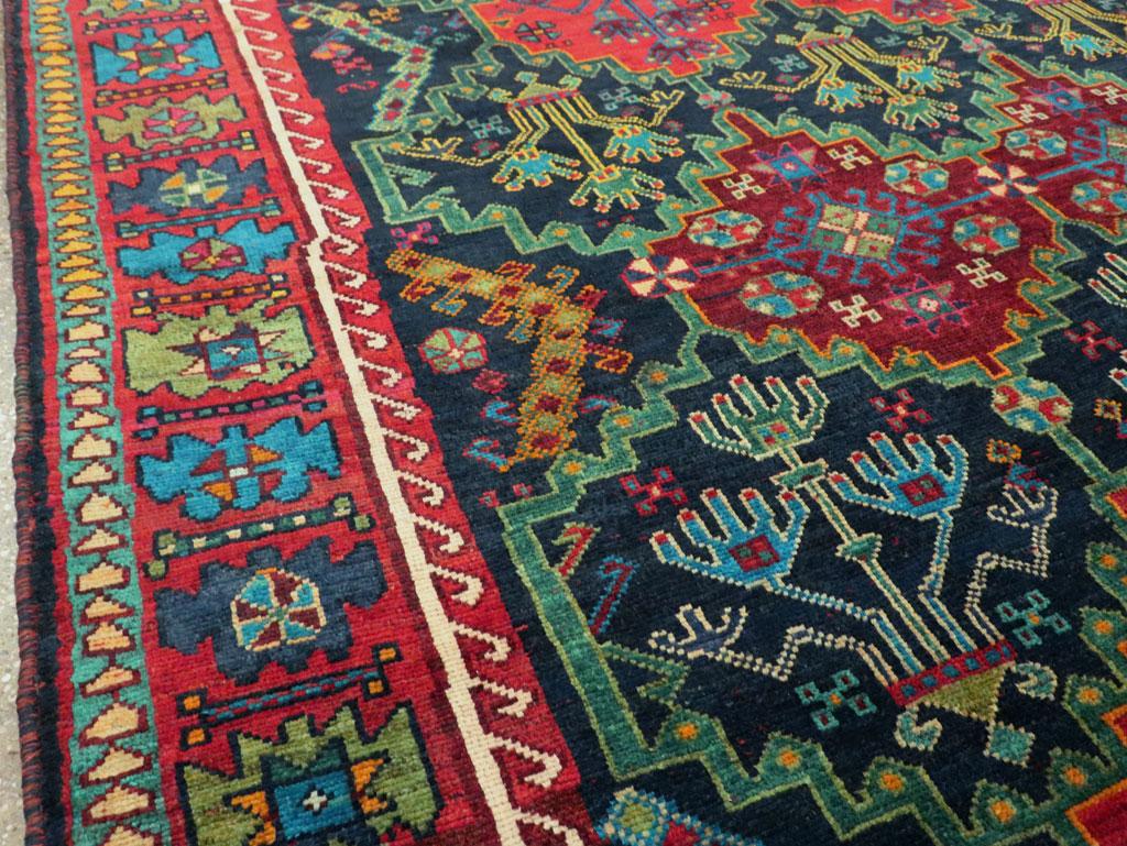 Wool Mid-20th Century Handmade Persian Ardebil Small Room Size Carpet For Sale