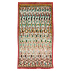 Mid-20th Century Handmade Persian Art Deco Style Mahal Throw Rug