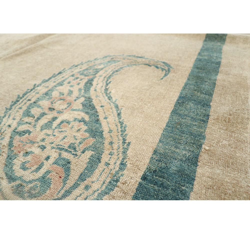 Handgefertigter persischer Mashad-Teppich im Art-déco-Stil aus der Mitte des 20. Jahrhunderts (Wolle) im Angebot