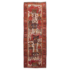 Vintage Mid-20th Century Handmade Persian Bakhtiari Pictorial Gallery Carpet