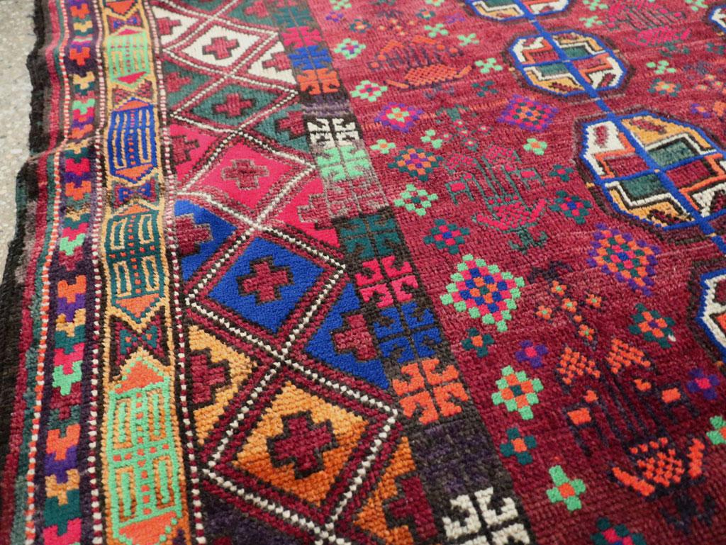 Mid-20th Century Handmade Persian Baluch Accent Rug In Excellent Condition For Sale In New York, NY