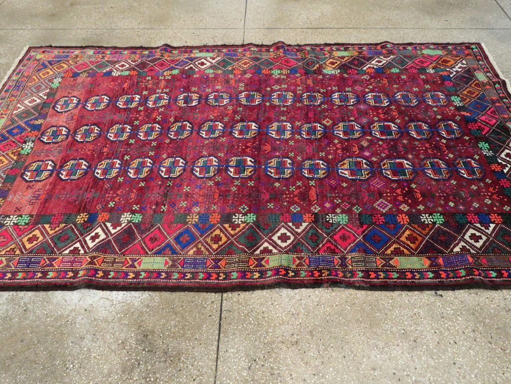 Wool Mid-20th Century Handmade Persian Baluch Accent Rug For Sale