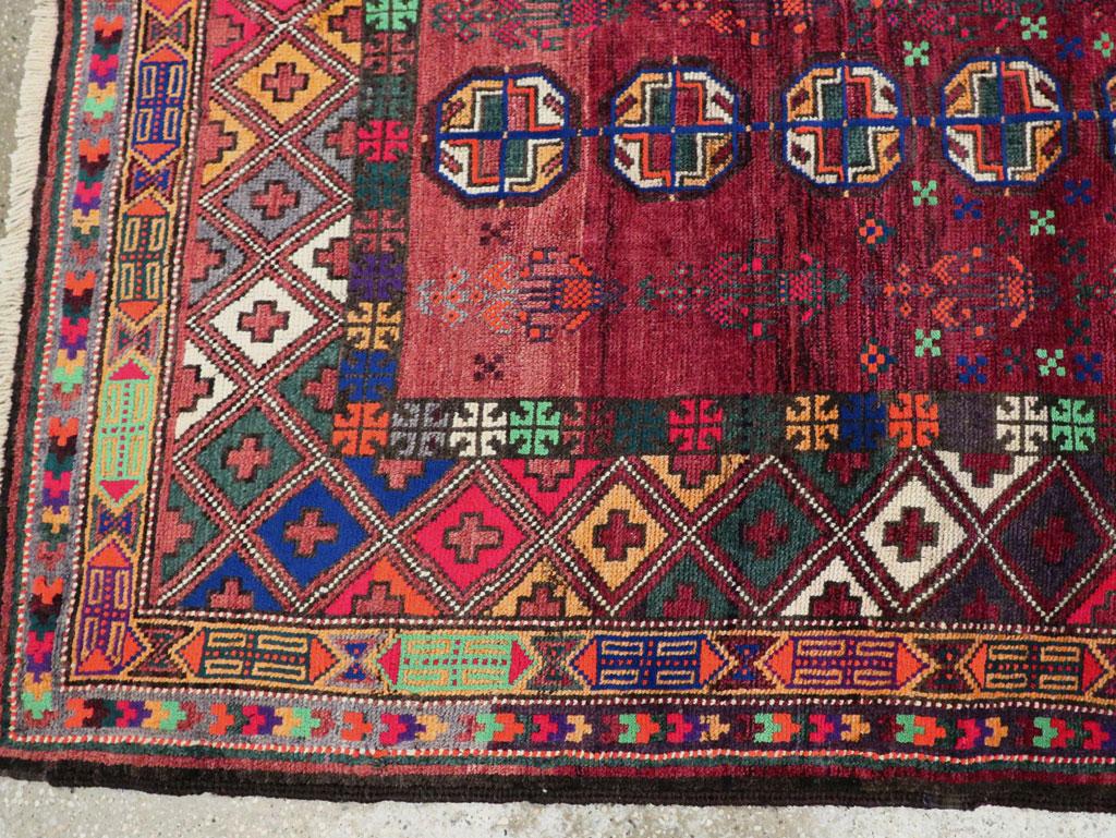 Mid-20th Century Handmade Persian Baluch Accent Rug For Sale 1