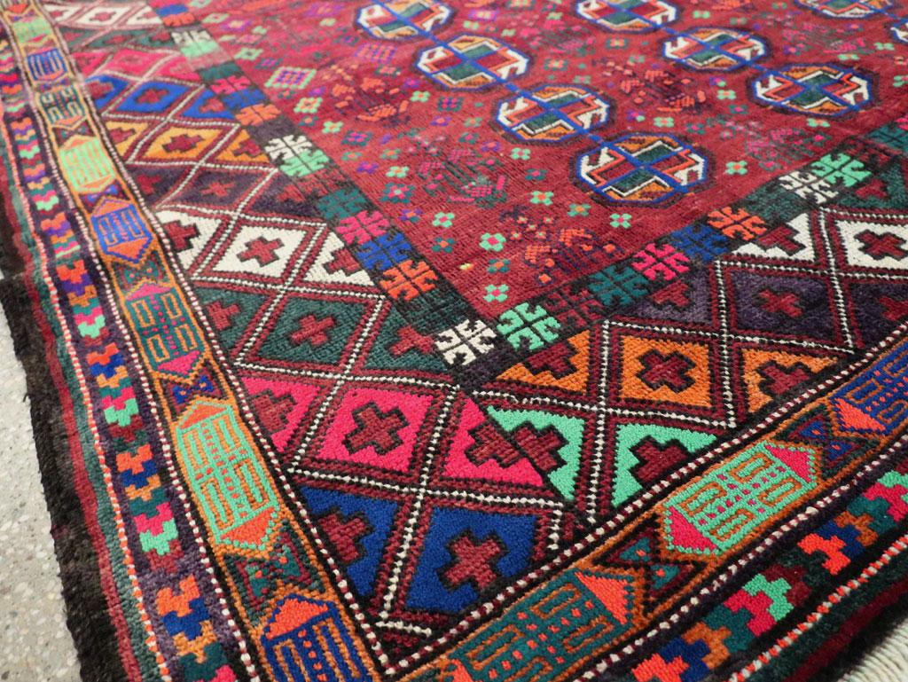 Mid-20th Century Handmade Persian Baluch Accent Rug For Sale 2