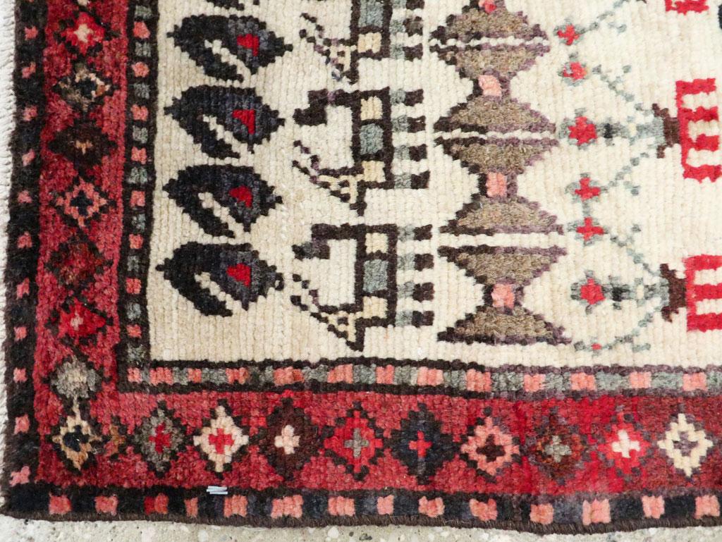 Mid-20th Century Handmade Persian Baluch Throw Rug In Excellent Condition For Sale In New York, NY