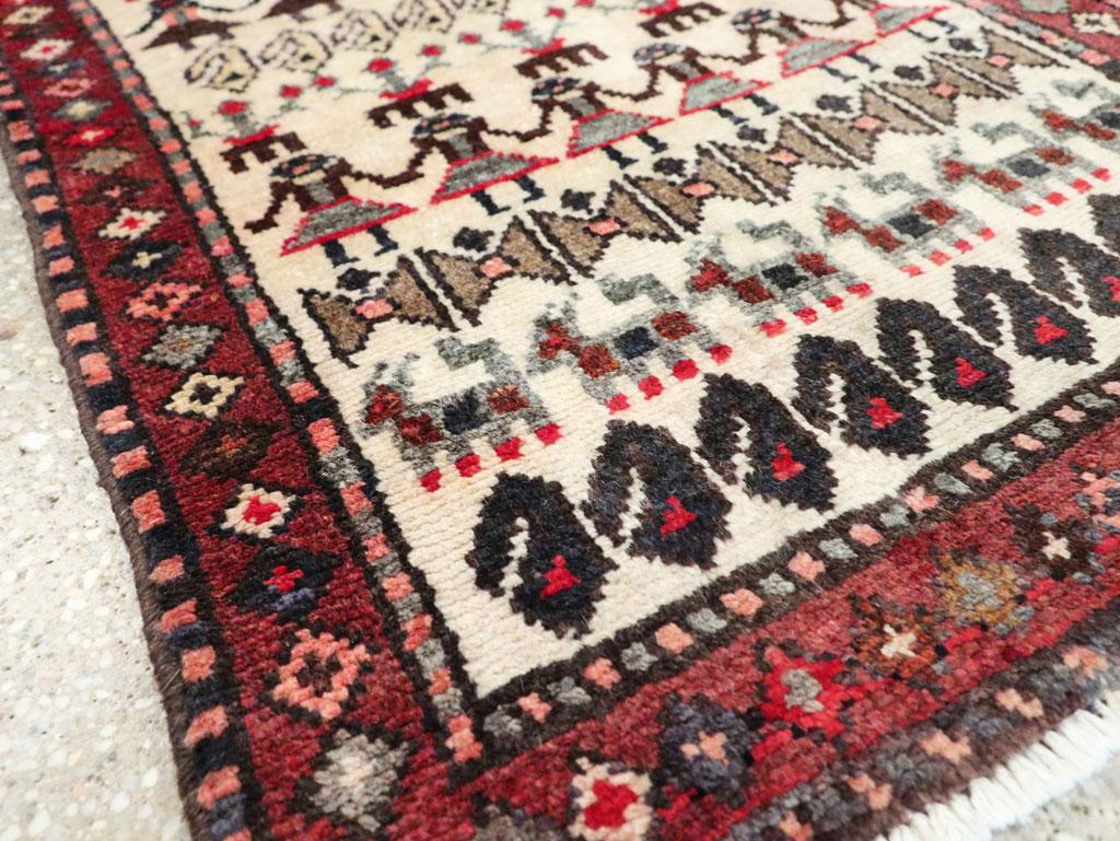 Wool Mid-20th Century Handmade Persian Baluch Throw Rug For Sale