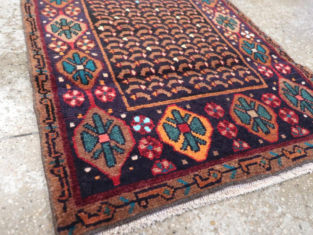 Wool Mid-20th Century Handmade Persian Baluch Throw Rug For Sale