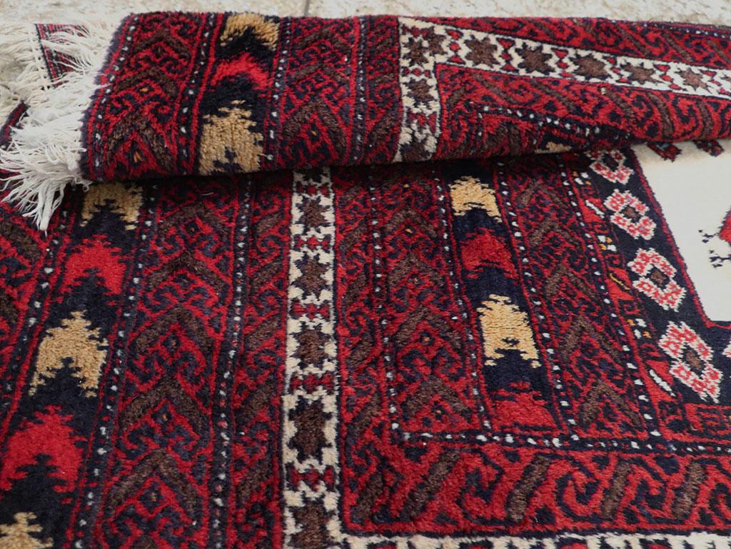 Mid-20th Century Handmade Persian Baluch Throw Rug For Sale 2