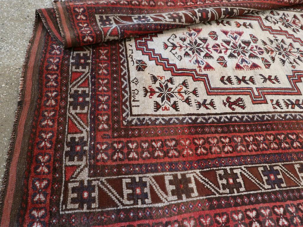 Mid-20th Century Handmade Persian Baluch Tribal Accent Rug For Sale 3