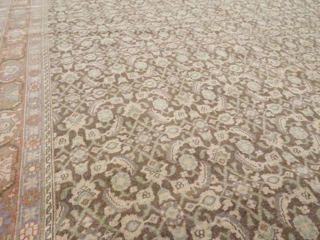 Wool Mid-20th Century Handmade Persian Bidjar Room Size Carpet For Sale