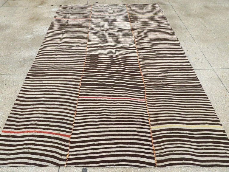 Mid20th Century Handmade Persian FlatWeave Kilim Modern Farmhouse