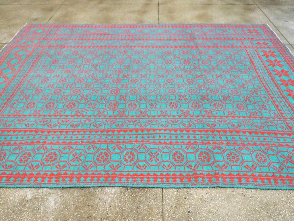 Wool Mid-20th Century Handmade Persian Flat-Weave Kilim Room Size Carpet For Sale