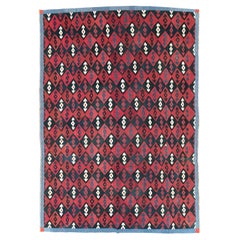 Mid-20th Century Handmade Persian Flat-Weave Kilim Room Size Carpet