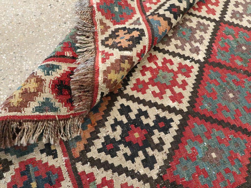 Mid-20th Century, Handmade Persian Flatweave Kilim Accent Rug For Sale 3
