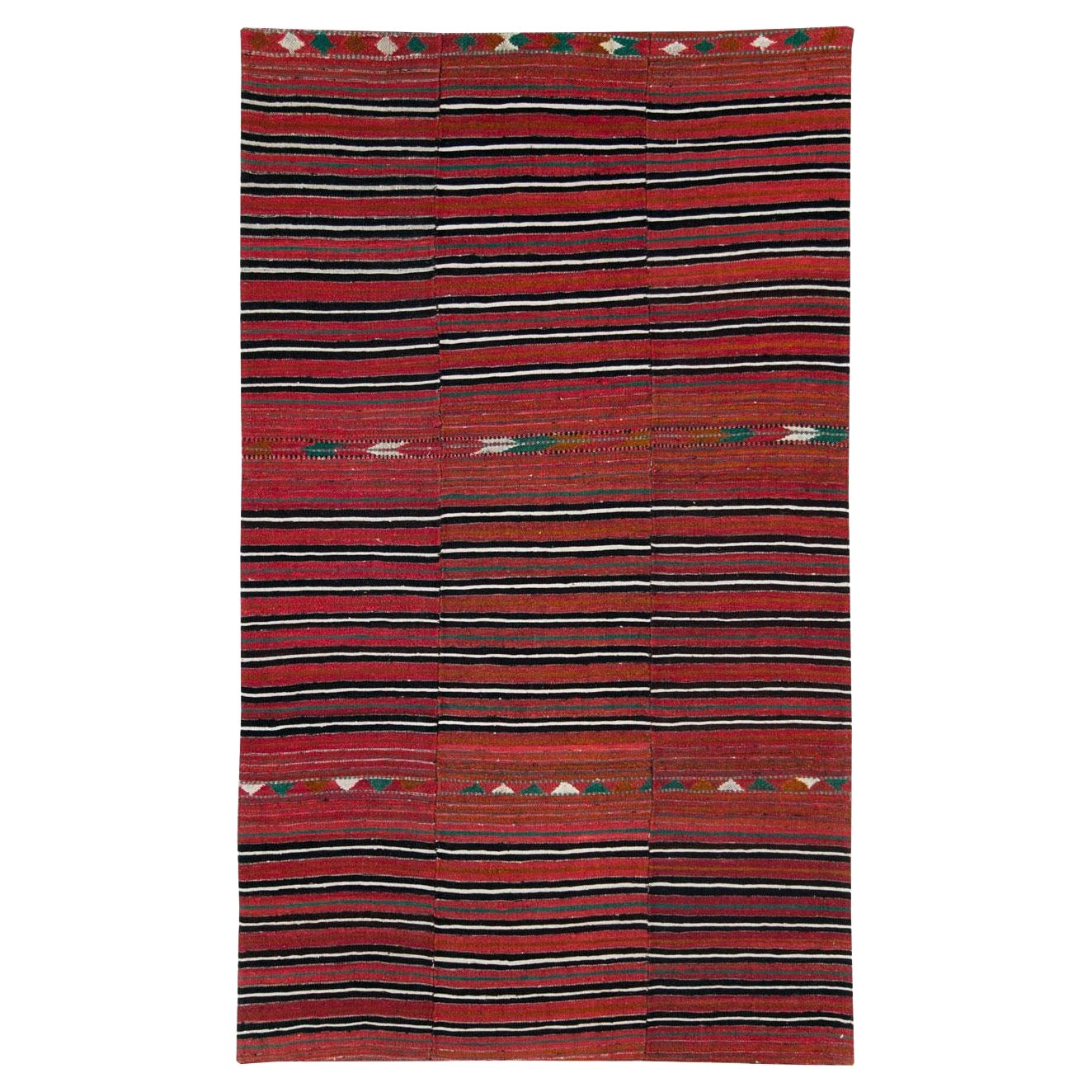 Tappeto persiano a trama piatta a metà del 20° secolo, Rug & Kilim