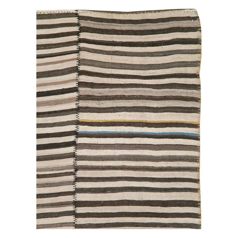 Mid20th Century Handmade Persian FlatWeave Kilim Modern Farmhouse