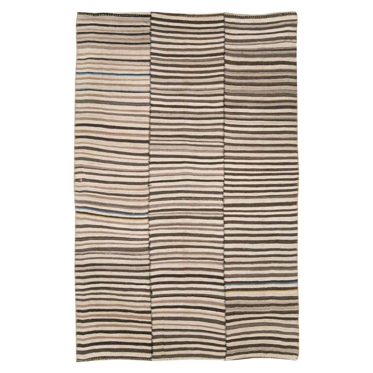 Mid20th Century Handmade Persian FlatWeave Kilim Modern Farmhouse