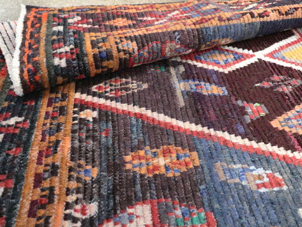 Mid-20th Century Handmade Persian Gabbeh Accent Rug For Sale 4