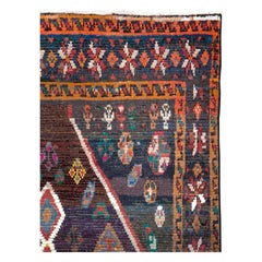 Mid-20th Century Handmade Persian Gabbeh Accent Rug