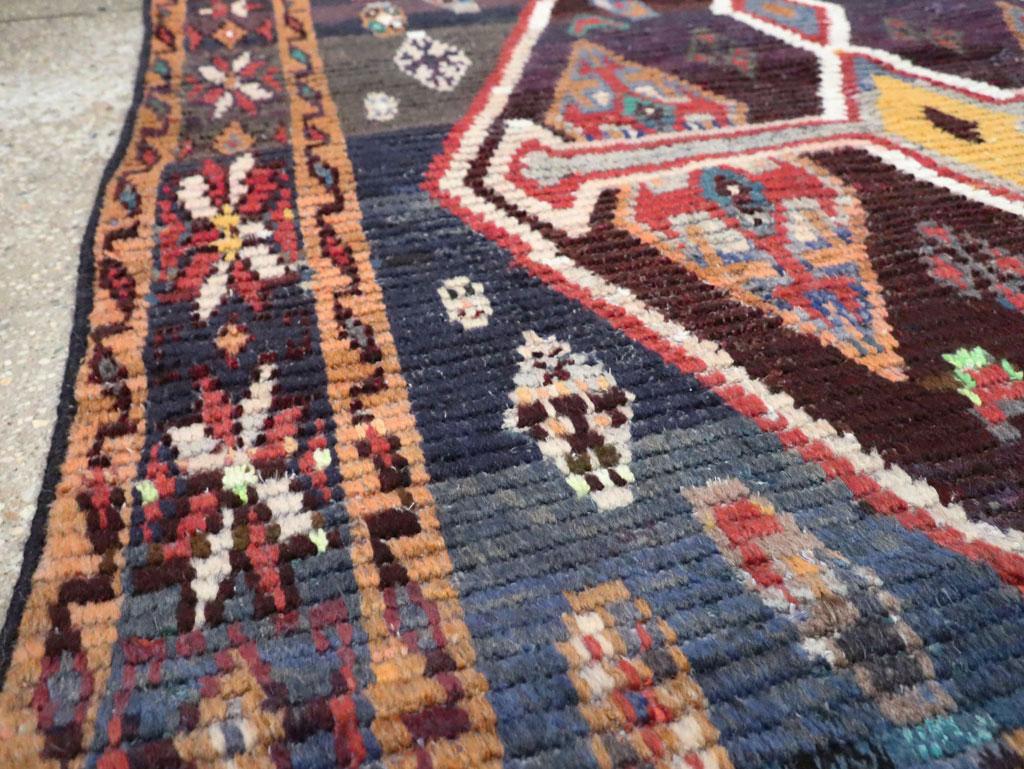 Mid-20th Century Handmade Persian Gabbeh Accent Rug In Good Condition For Sale In New York, NY