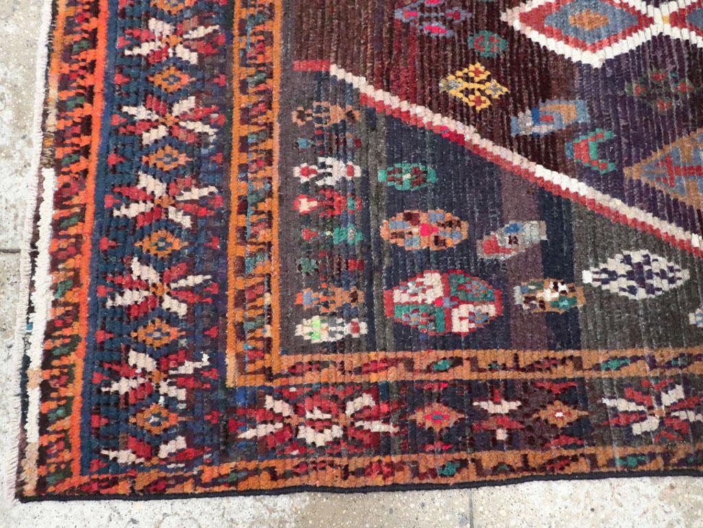 Mid-20th Century Handmade Persian Gabbeh Accent Rug For Sale 2