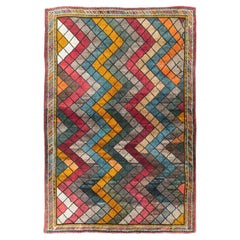 Mid-20th Century Handmade Persian Gabbeh Accent Rug