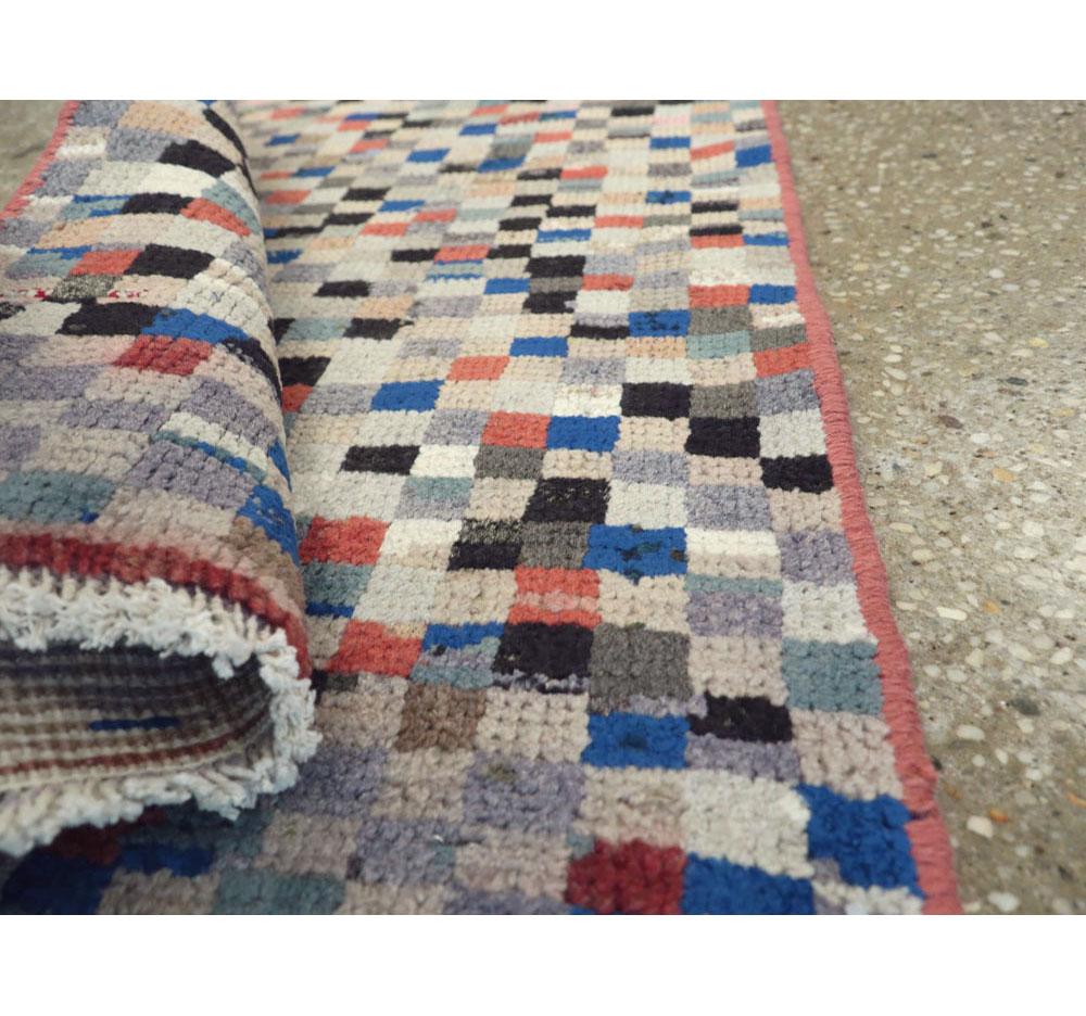 Laine Tapis décoratif persan Gabbeh contemporain fait à la main du milieu du 20e siècle en vente