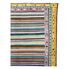 Mid-20th Century Handmade Persian Gabbeh Throw Rug