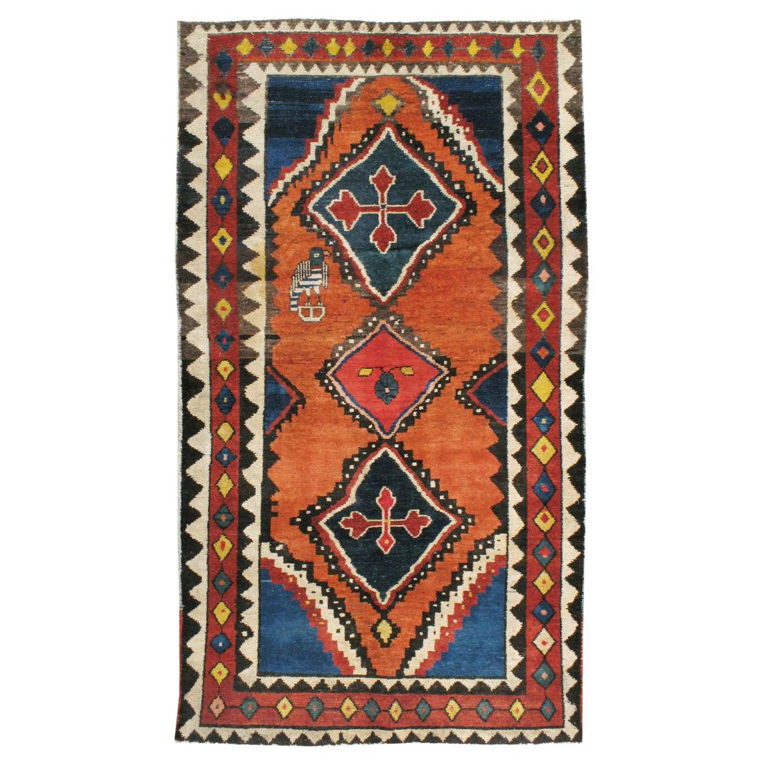 Mid-20th Century Handmade Persian Gabbeh Tribal Accent Rug For Sale