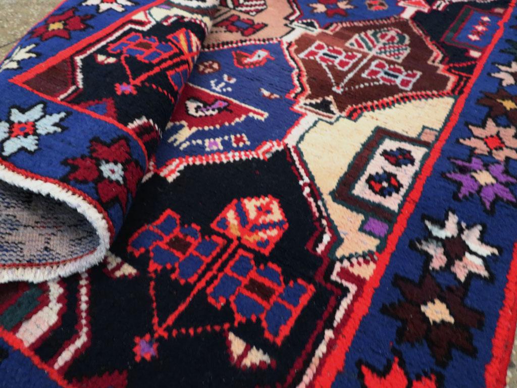 Mid-20th Century Handmade Persian Hamadan Accent Rug For Sale 1